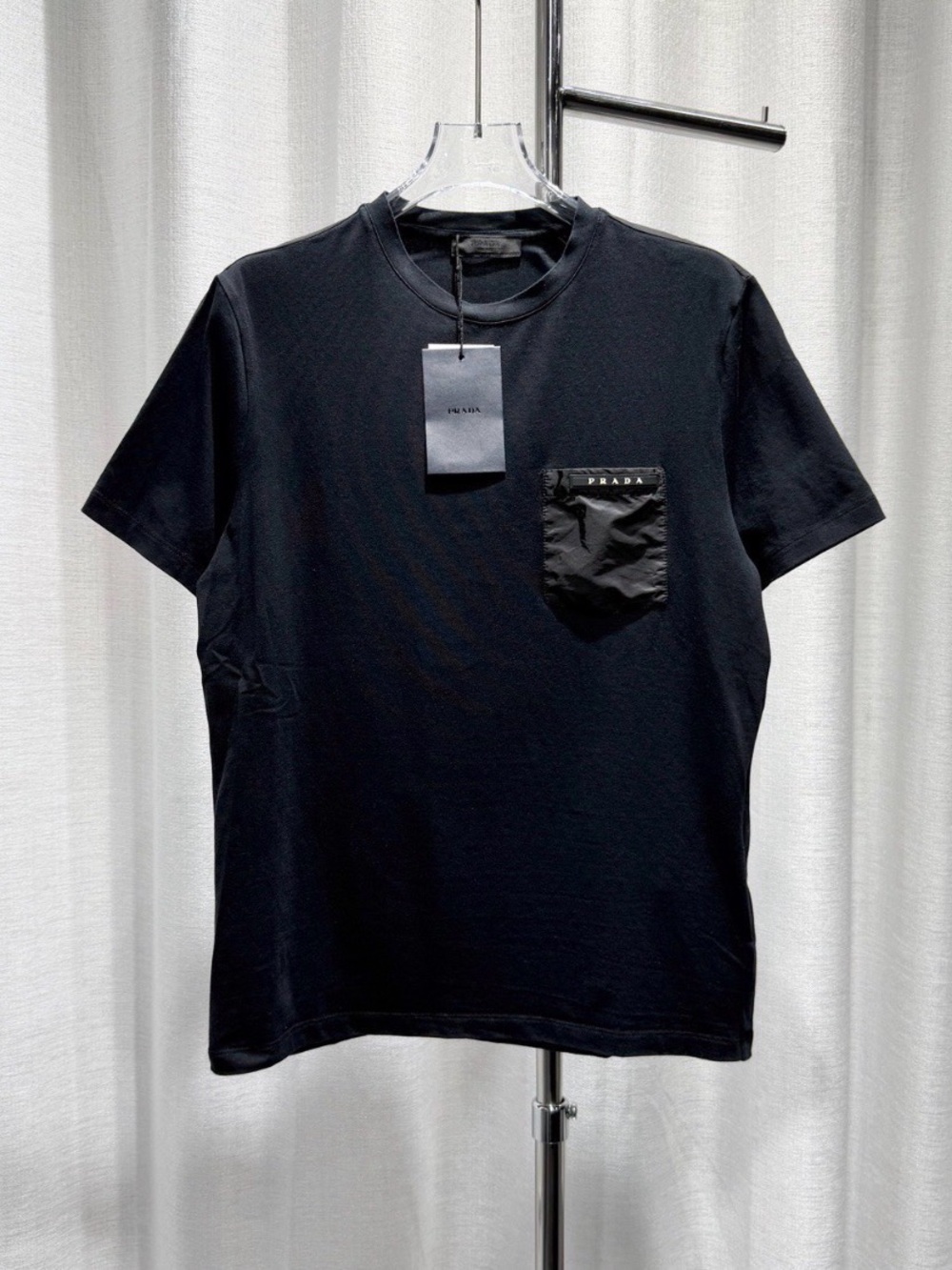 🚩steal Prada Black Short-Sleeve Pocket Tee